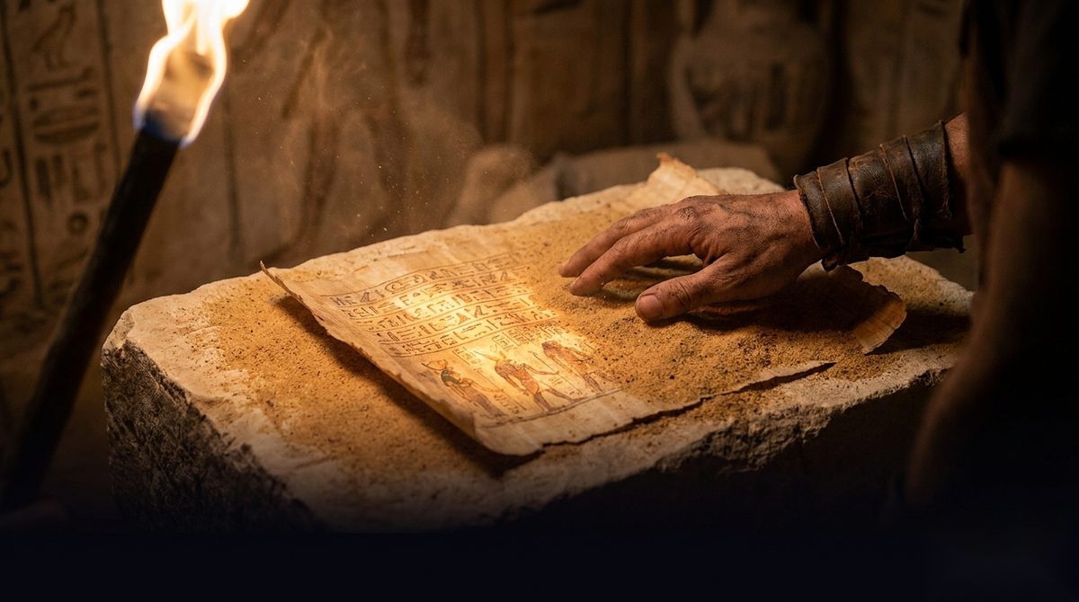 Brushing sand from a scroll